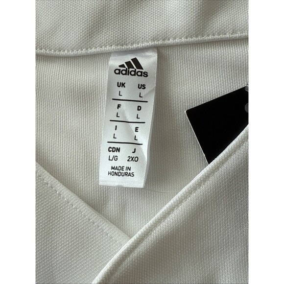 NWT Adidas Baseball Jersey Full Button Lightweight Athletic White Mens SZ Large - Picture 4 of 11